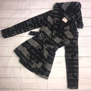 Kirra Tribal Print Fleece Belted Winter Coat